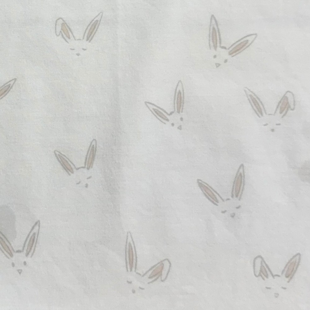 Restoration Hardware Baby & Child White Bunny Rabbit Cotton Fitted Crib Sheet